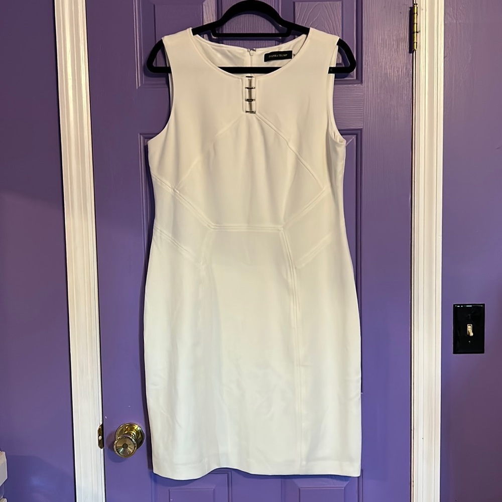 White sheath dress